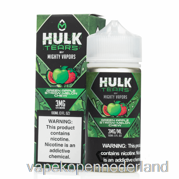 Vape Nederland Groene Appelstro Meloen Kauw - Hulk Tranen - 100ml 0mg